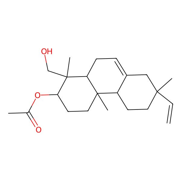 2D Structure of [7-ethenyl-1-(hydroxymethyl)-1,4a,7-trimethyl-3,4,4b,5,6,8,10,10a-octahydro-2H-phenanthren-2-yl] acetate