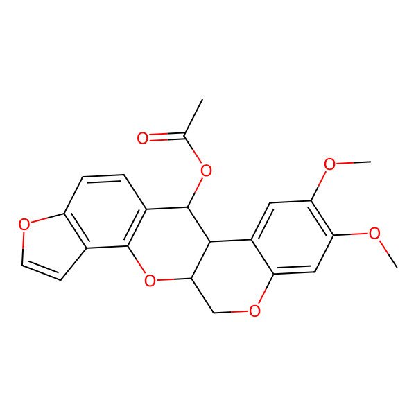 2D Structure of [(1S,12R,13R)-16,17-dimethoxy-2,7,20-trioxapentacyclo[11.8.0.03,11.04,8.014,19]henicosa-3(11),4(8),5,9,14,16,18-heptaen-12-yl] acetate