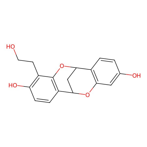 2D Structure of (1R,9R)-6-(2-hydroxyethyl)-8,16-dioxatetracyclo[7.7.1.02,7.010,15]heptadeca-2(7),3,5,10(15),11,13-hexaene-5,13-diol