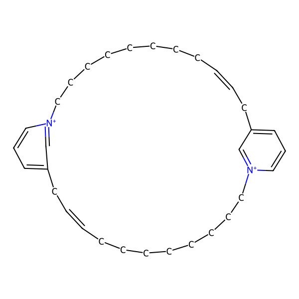 2D Structure of (10Z,26Z)-1,17-diazoniatricyclo[27.3.1.113,17]tetratriaconta-1(32),10,13(34),14,16,26,29(33),30-octaene