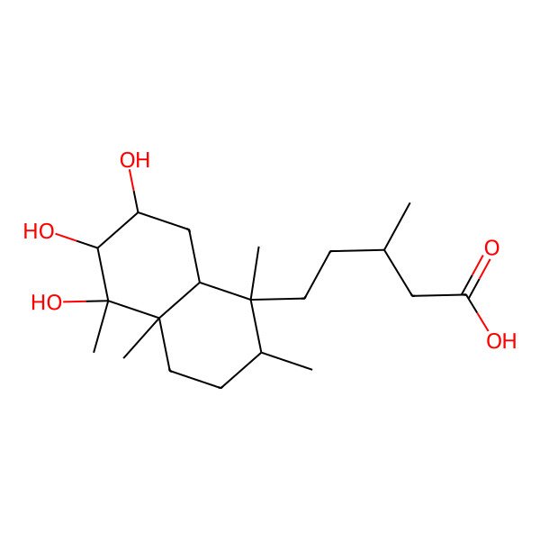 2D Structure of 3-methyl-5-(5,6,7-trihydroxy-1,2,4a,5-tetramethyl-3,4,6,7,8,8a-hexahydro-2H-naphthalen-1-yl)pentanoic acid
