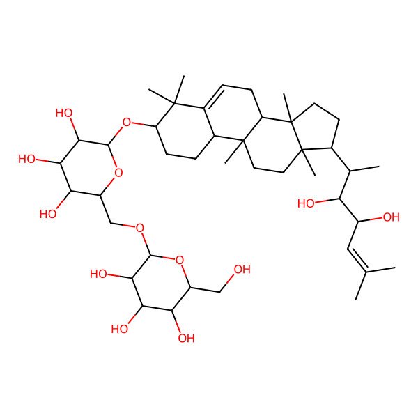 2D Structure of (2R,3R,4S,5S,6R)-2-[[(2R,3S,4S,5R,6R)-6-[[(3S,8R,9R,10S,13R,14S,17R)-17-[(2S,3S,4S)-3,4-dihydroxy-6-methylhept-5-en-2-yl]-4,4,9,13,14-pentamethyl-2,3,7,8,10,11,12,15,16,17-decahydro-1H-cyclopenta[a]phenanthren-3-yl]oxy]-3,4,5-trihydroxyoxan-2-yl]methoxy]-6-(hydroxymethyl)oxane-3,4,5-triol