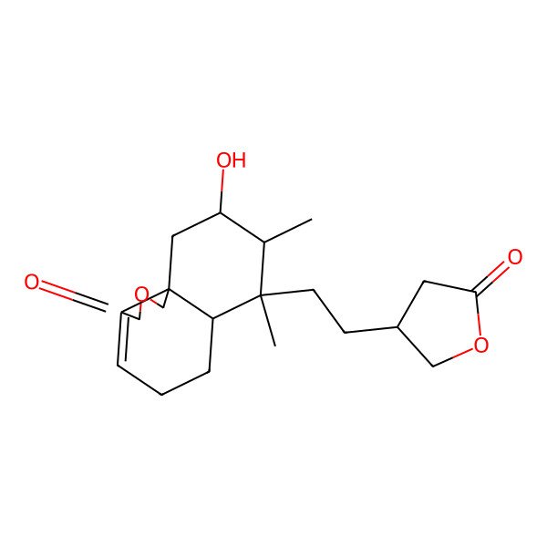 2D Structure of 9-hydroxy-7,8-dimethyl-7-[2-(5-oxooxolan-3-yl)ethyl]-5,6,6a,8,9,10-hexahydro-1H-benzo[d][2]benzofuran-3-one