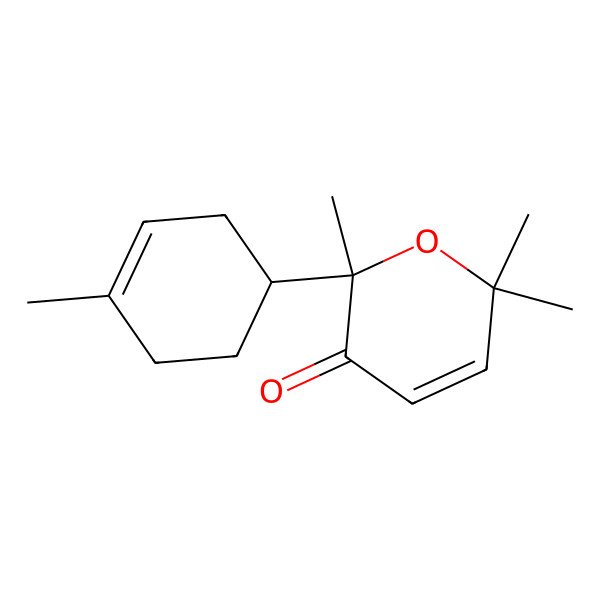 2D Structure of 2,6,6-Trimethyl-2-(4-methylcyclohex-3-en-1-yl)pyran-3-one
