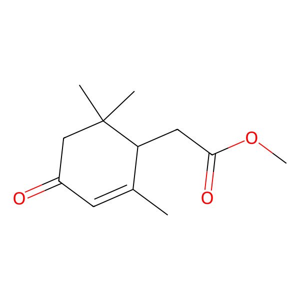 2D Structure of 2,6,6-Trimethyl-4-oxo-2-cyclohexene-1-acetic acid methyl ester
