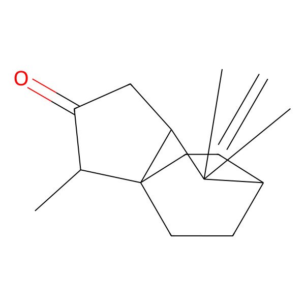 2D Structure of 2,6,6-Trimethyl-8-methylidenetricyclo[5.2.2.01,5]undecan-3-one