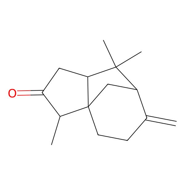 2D Structure of 2,6,6-Trimethyl-8-methylidenetricyclo[5.3.1.01,5]undecan-3-one
