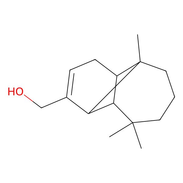 2D Structure of (2,6,6-Trimethyl-9-tricyclo[5.4.0.02,8]undec-9-enyl)methanol