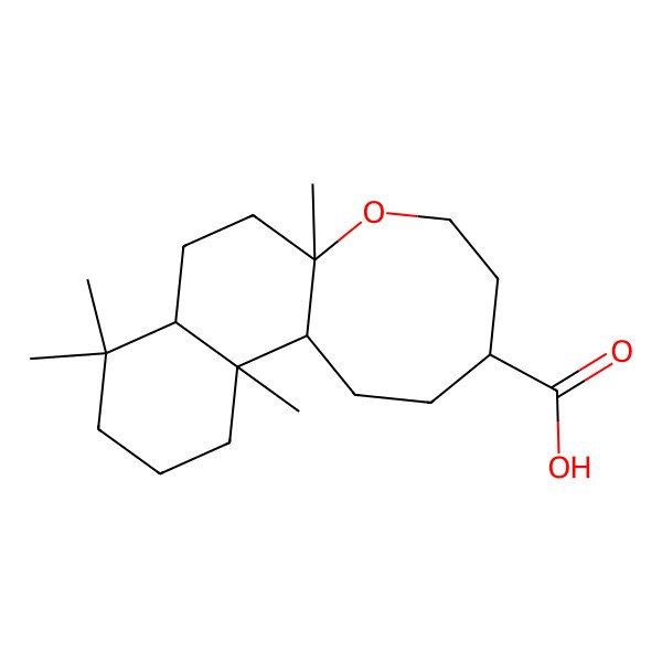 2D Structure of 2,6,6,10-Tetramethyl-11-oxatricyclo[8.6.0.02,7]hexadecane-14-carboxylic acid