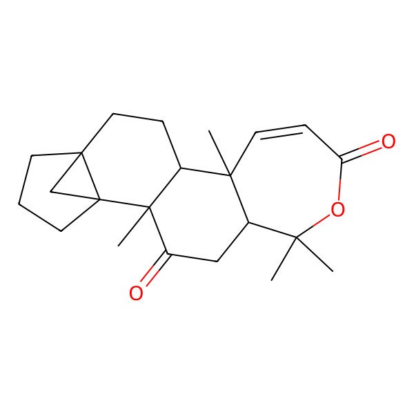 2D Structure of 2,6,6,11-Tetramethyl-7-oxapentacyclo[13.3.1.01,15.02,12.05,11]nonadec-9-ene-3,8-dione