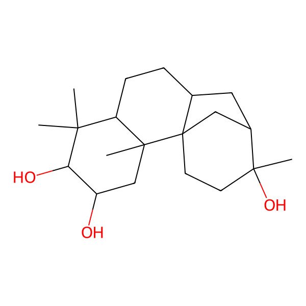 2D Structure of 2,6,6,13-Tetramethyltetracyclo[10.3.1.01,10.02,7]hexadecane-4,5,13-triol