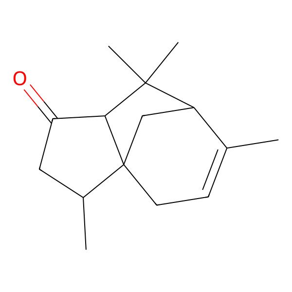 2D Structure of 2,6,6,8-Tetramethyltricyclo[5.3.1.01,5]undec-8-en-4-one