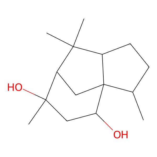 2D Structure of 2,6,6,8-Tetramethyltricyclo[5.3.1.01,5]undecane-8,10-diol