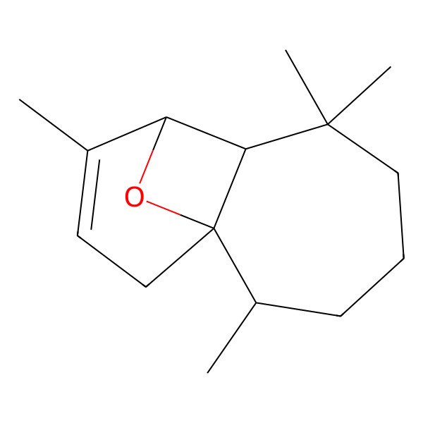 2D Structure of 2,6,6,9-Tetramethyl-12-oxatricyclo[6.3.1.01,7]dodec-9-ene