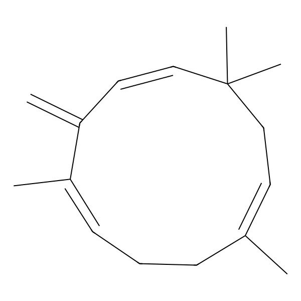 2D Structure of 2,6,6,9-Tetramethyl-3-methylidenecycloundeca-1,4,8-triene