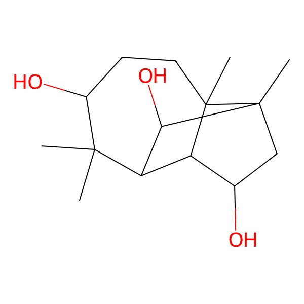 2D Structure of 2,6,6,9-Tetramethyltricyclo[5.4.0.02,9]undecane-5,8,11-triol