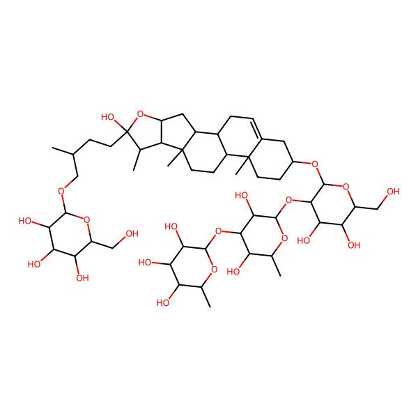2D Structure of 2-[2-[4,5-Dihydroxy-6-(hydroxymethyl)-2-[[6-hydroxy-7,9,13-trimethyl-6-[3-methyl-4-[3,4,5-trihydroxy-6-(hydroxymethyl)oxan-2-yl]oxybutyl]-5-oxapentacyclo[10.8.0.02,9.04,8.013,18]icos-18-en-16-yl]oxy]oxan-3-yl]oxy-3,5-dihydroxy-6-methyloxan-4-yl]oxy-6-methyloxane-3,4,5-triol