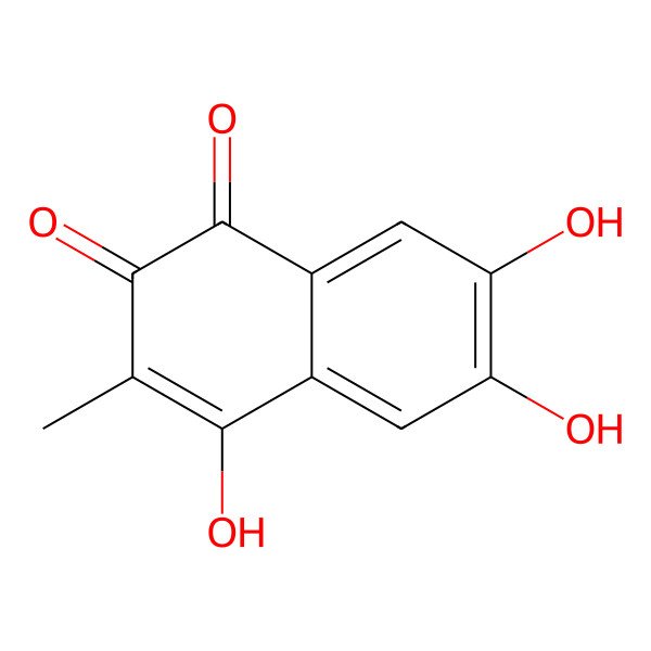 2D Structure of 2,6,7-Trihydroxy-3-methylnaphthalene-1,4-dione