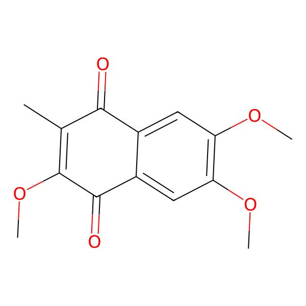2D Structure of 2,6,7-Trimethoxy-3-methylnaphthalene-1,4-dione