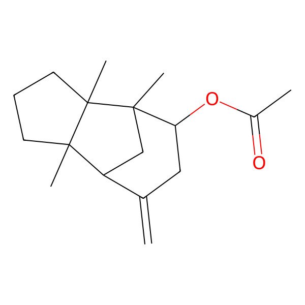 2D Structure of (2,6,7-Trimethyl-10-methylidene-8-tricyclo[5.3.1.02,6]undecanyl) acetate