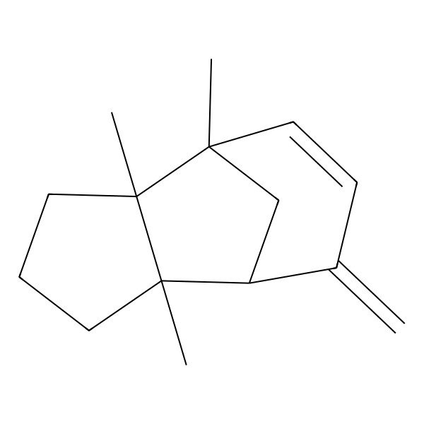 2D Structure of 2,6,7-Trimethyl-10-methylidenetricyclo[5.3.1.02,6]undec-8-ene