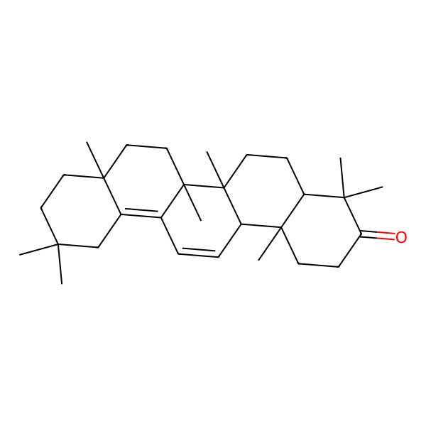 2D Structure of (4aR,6aR,6bS,8aR,14aR,14bS)-4,4,6a,6b,8a,11,11,14b-octamethyl-2,4a,5,6,7,8,9,10,12,14a-decahydro-1H-picen-3-one 2D Structure of (4aR,6aR,6bS,8aR,14aR,14bS)-4,4,6a,6b,8a,11,11,14b-octamethyl-2,4a,5,6,7,8,9,10,12,14a-decahydro-1H-picen-3-one