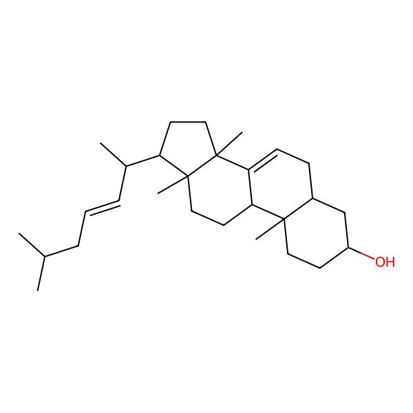 2D Structure of 10,13,14-Trimethyl-17-(6-methylhept-3-en-2-yl)-1,2,3,4,5,6,9,11,12,15,16,17-dodecahydrocyclopenta[a]phenanthren-3-ol