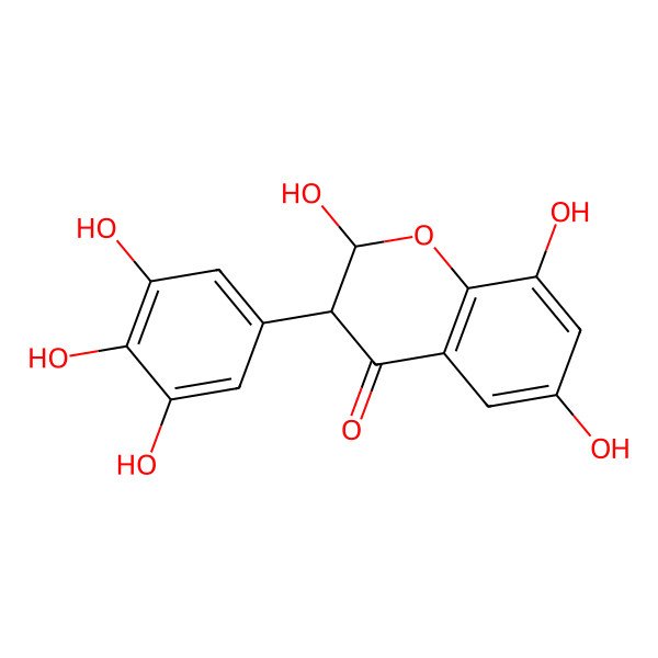 2D Structure of 2,6,8-Trihydroxy-3-(3,4,5-trihydroxyphenyl)-2,3-dihydrochromen-4-one