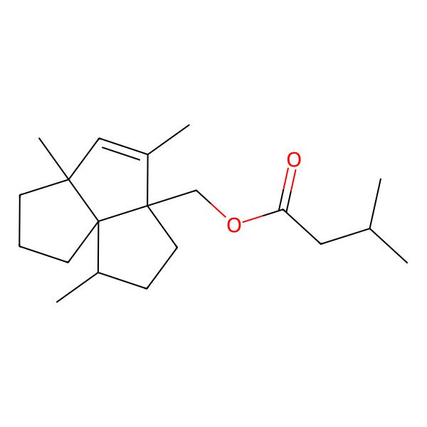 2D Structure of (2,6,8-Trimethyl-5-tricyclo[6.3.0.01,5]undec-6-enyl)methyl 3-methylbutanoate