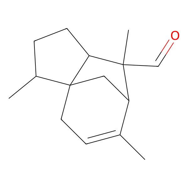 2D Structure of 2,6,8-Trimethyltricyclo[5.3.1.01,5]undec-8-ene-6-carbaldehyde