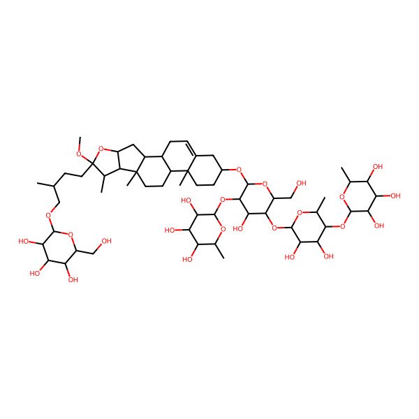 2D Structure of 2-[4,5-Dihydroxy-6-[4-hydroxy-2-(hydroxymethyl)-6-[[6-methoxy-7,9,13-trimethyl-6-[3-methyl-4-[3,4,5-trihydroxy-6-(hydroxymethyl)oxan-2-yl]oxybutyl]-5-oxapentacyclo[10.8.0.02,9.04,8.013,18]icos-18-en-16-yl]oxy]-5-(3,4,5-trihydroxy-6-methyloxan-2-yl)oxyoxan-3-yl]oxy-2-methyloxan-3-yl]oxy-6-methyloxane-3,4,5-triol