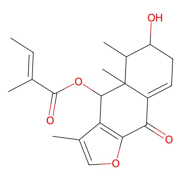 2D Structure of [(4S,4aR,5R,6S)-6-hydroxy-3,4a,5-trimethyl-9-oxo-4,5,6,7-tetrahydrobenzo[f][1]benzofuran-4-yl] (Z)-2-methylbut-2-enoate