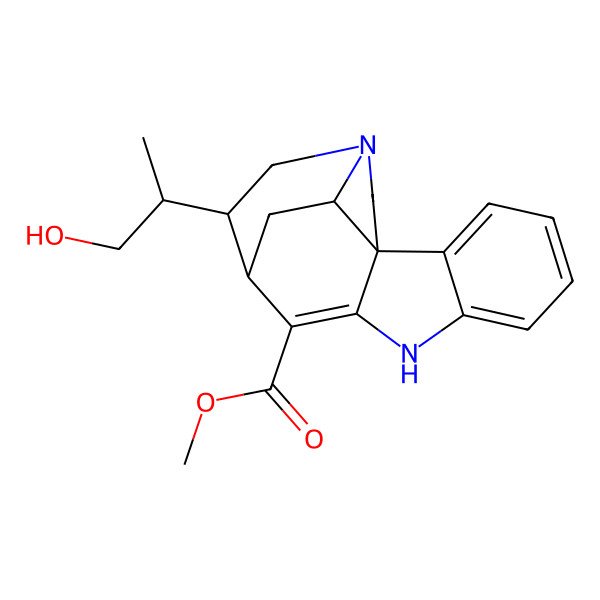 2D Structure of Methyl 12-(1-hydroxypropan-2-yl)-8,14-diazapentacyclo[9.5.2.01,9.02,7.014,17]octadeca-2,4,6,9-tetraene-10-carboxylate