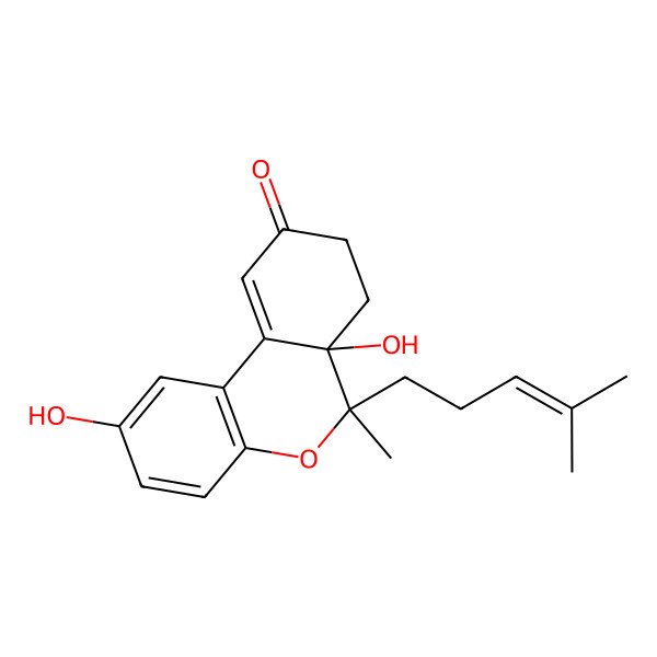 2D Structure of 2,6a-Dihydroxy-6-methyl-6-(4-methylpent-3-enyl)-7,8-dihydrobenzo[c]chromen-9-one