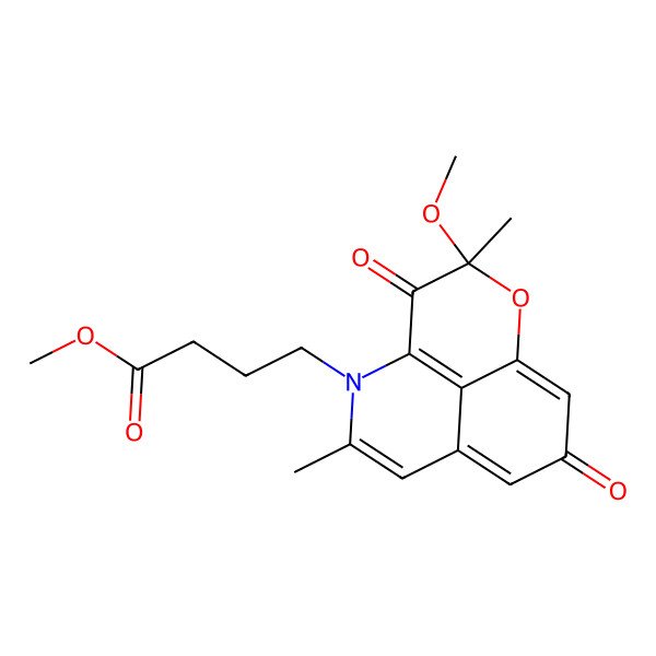 2D Structure of methyl 4-[(3S)-3-methoxy-3,7-dimethyl-4,11-dioxo-2-oxa-6-azatricyclo[7.3.1.05,13]trideca-1(12),5(13),7,9-tetraen-6-yl]butanoate