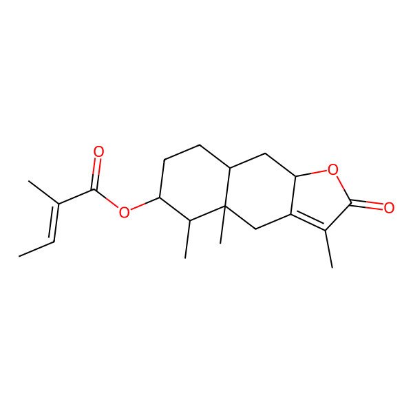 2D Structure of [(4aS,5R,6S,8aR,9aR)-3,4a,5-trimethyl-2-oxo-4,5,6,7,8,8a,9,9a-octahydrobenzo[f][1]benzofuran-6-yl] (Z)-2-methylbut-2-enoate