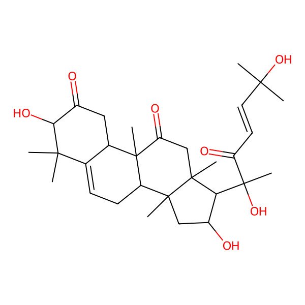2D Structure of 17-(2,6-dihydroxy-6-methyl-3-oxohept-4-en-2-yl)-3,16-dihydroxy-4,4,9,13,14-pentamethyl-3,7,8,10,12,15,16,17-octahydro-1H-cyclopenta[a]phenanthrene-2,11-dione