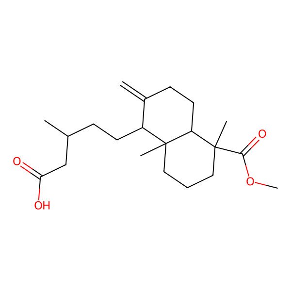 2D Structure of 5-(5-methoxycarbonyl-5,8a-dimethyl-2-methylidene-3,4,4a,6,7,8-hexahydro-1H-naphthalen-1-yl)-3-methylpentanoic acid 2D Structure of 5-(5-methoxycarbonyl-5,8a-dimethyl-2-methylidene-3,4,4a,6,7,8-hexahydro-1H-naphthalen-1-yl)-3-methylpentanoic acid
