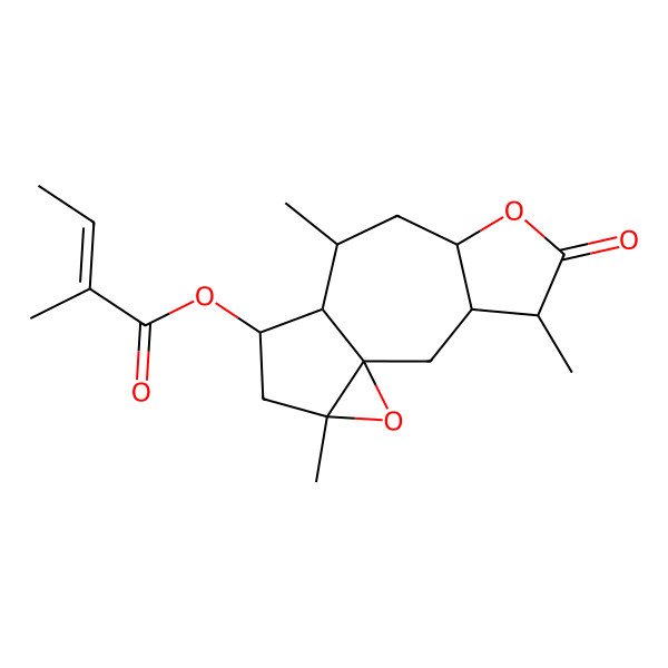 2D Structure of [(1S,3R,4R,7R,9R,10R,11S,13R)-4,9,13-trimethyl-5-oxo-6,14-dioxatetracyclo[8.4.0.01,13.03,7]tetradecan-11-yl] (Z)-2-methylbut-2-enoate
