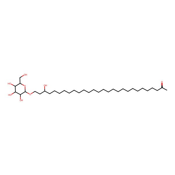 2D Structure of (26R)-26-hydroxy-28-[(2S,3R,4S,5S,6R)-3,4,5-trihydroxy-6-(hydroxymethyl)oxan-2-yl]oxyoctacosan-2-one