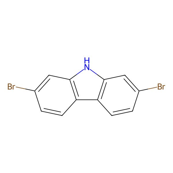 2D Structure of 2,7-dibromo-9H-carbazole