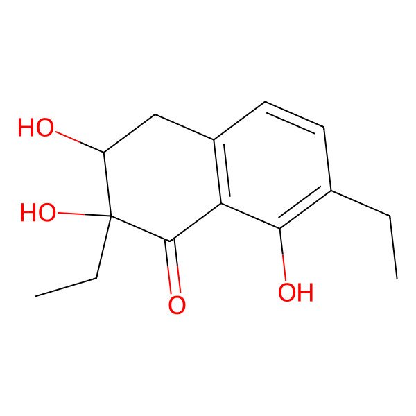 2D Structure of 2,7-Diethyl-2,3,8-trihydroxy-3,4-dihydronaphthalen-1-one