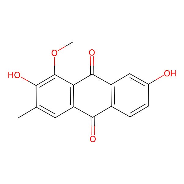 2D Structure of 2,7-Dihydroxy-1-methoxy-3-methylanthracene-9,10-dione