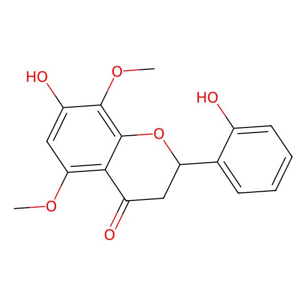 2D Structure of 2',7-Dihydroxy-5,8-dimethoxyflavanone 2D Structure of 2',7-Dihydroxy-5,8-dimethoxyflavanone
