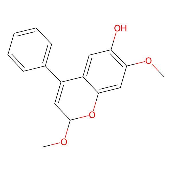 2D Structure of 2,7-dimethoxy-4-phenyl-2H-chromen-6-ol