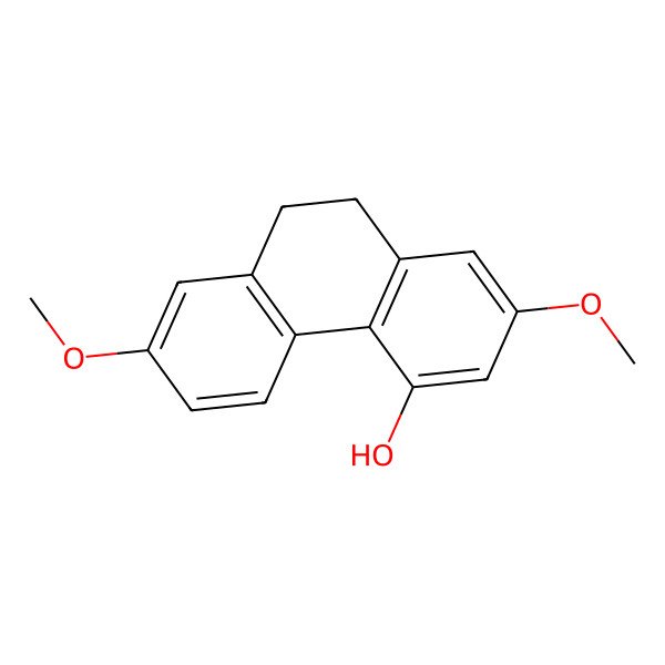 2D Structure of 2,7-Dimethoxy-9,10-dihydrophenanthren-4-ol 2D Structure of 2,7-Dimethoxy-9,10-dihydrophenanthren-4-ol