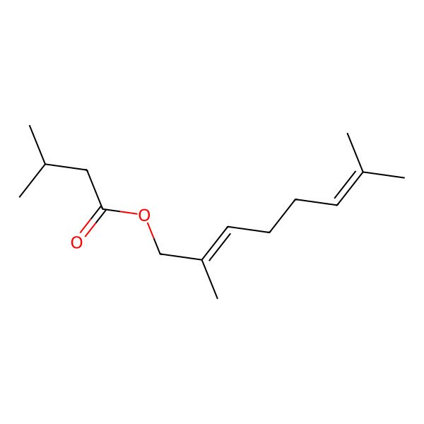 2D Structure of 2,7-Dimethylocta-2,6-dienyl 3-methylbutanoate