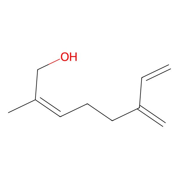 2D Structure of 2,7-Octadien-1-ol, 2-methyl-6-methylene, (E) 2D Structure of 2,7-Octadien-1-ol, 2-methyl-6-methylene, (E)