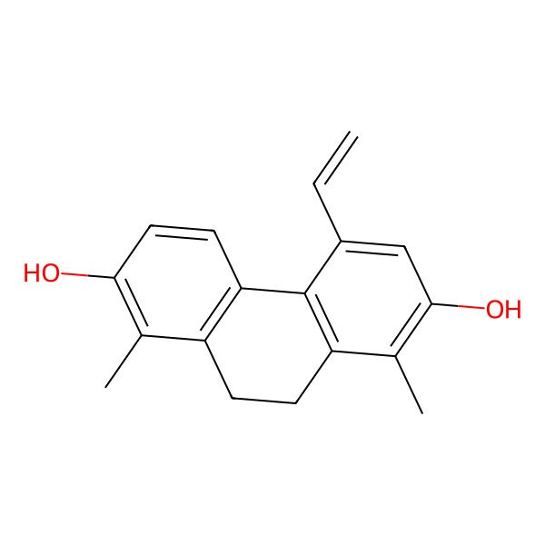 2D Structure of 2,7-Phenanthrenediol, 4-ethenyl-9,10-dihydro-1,8-dimethyl- 2D Structure of 2,7-Phenanthrenediol, 4-ethenyl-9,10-dihydro-1,8-dimethyl-