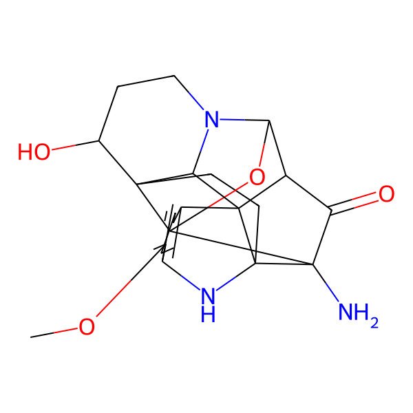 2D Structure of (1R,2R,4R,5R,7R,11S,12S,15S,23R)-4-amino-11-hydroxy-18-methoxy-6-oxa-8,16-diazaoctacyclo[10.10.1.01,15.02,7.04,15.05,12.08,23.017,22]tricosa-17(22),18,20-trien-3-one